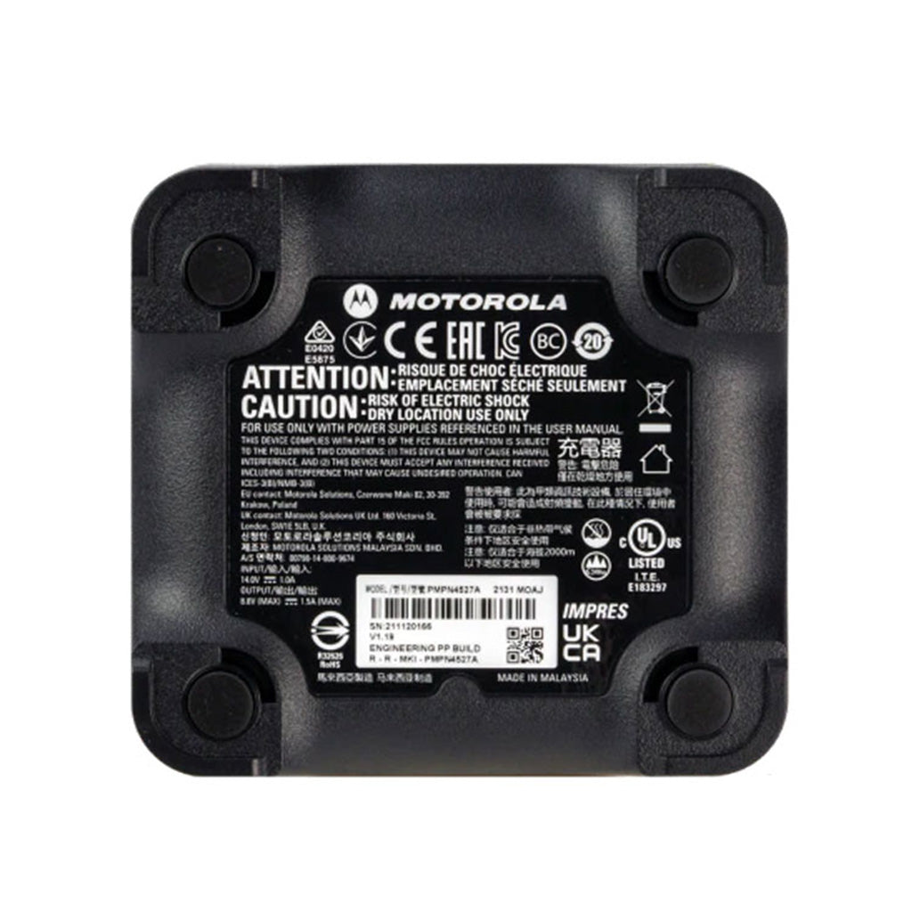 Cargador de radio Motorola DGP8550EX PMPN4576 para dispositivos intrínsecamente seguros y soluciones de carga de equipos de comunicación industrial