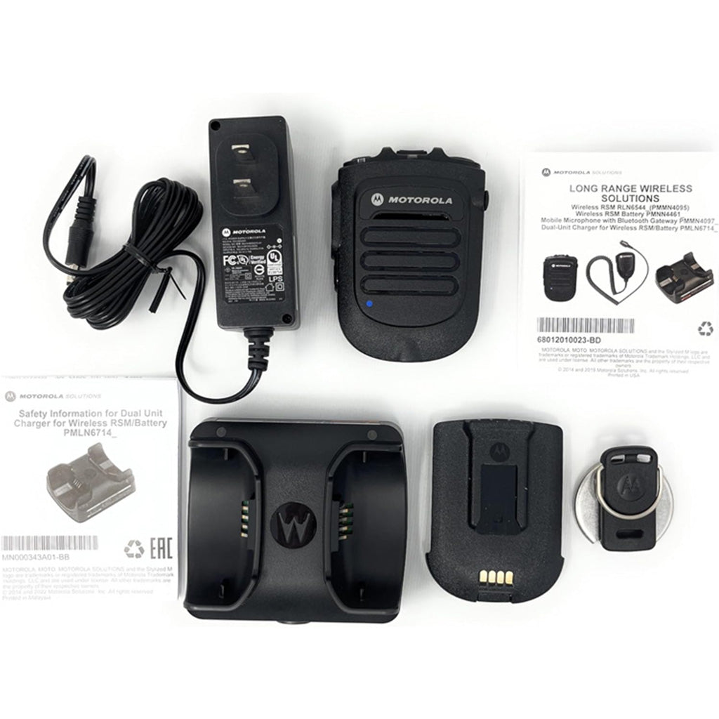 Micrófono de hombro Motorola APX2000 con altavoz remoto RLN6544 de alta resistencia, suministro directo del fabricante para respuesta táctica de emergencia y operaciones de seguridad